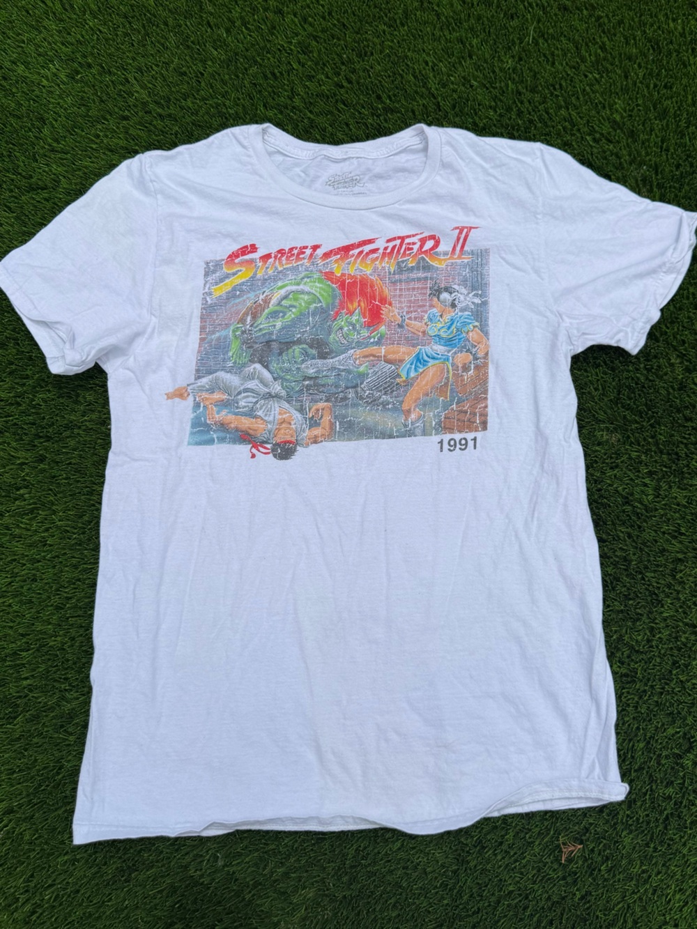 Street Fighter II Video Game Graphic White T-Shirt